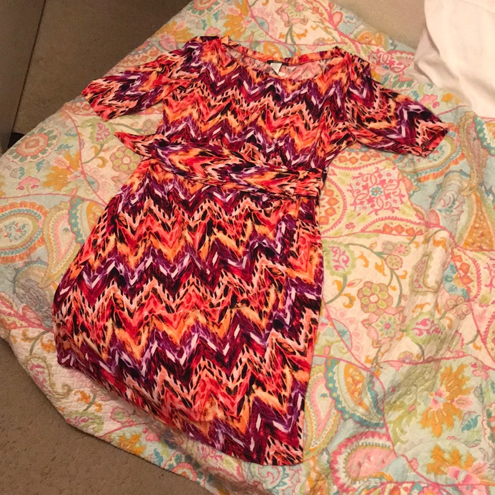 Multi Colored Dress, Spots , Silk, And stripes